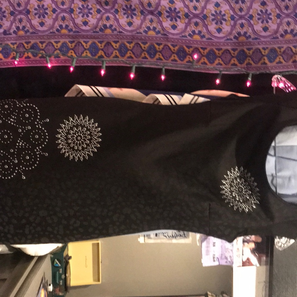 black body fitting dress with silver designs